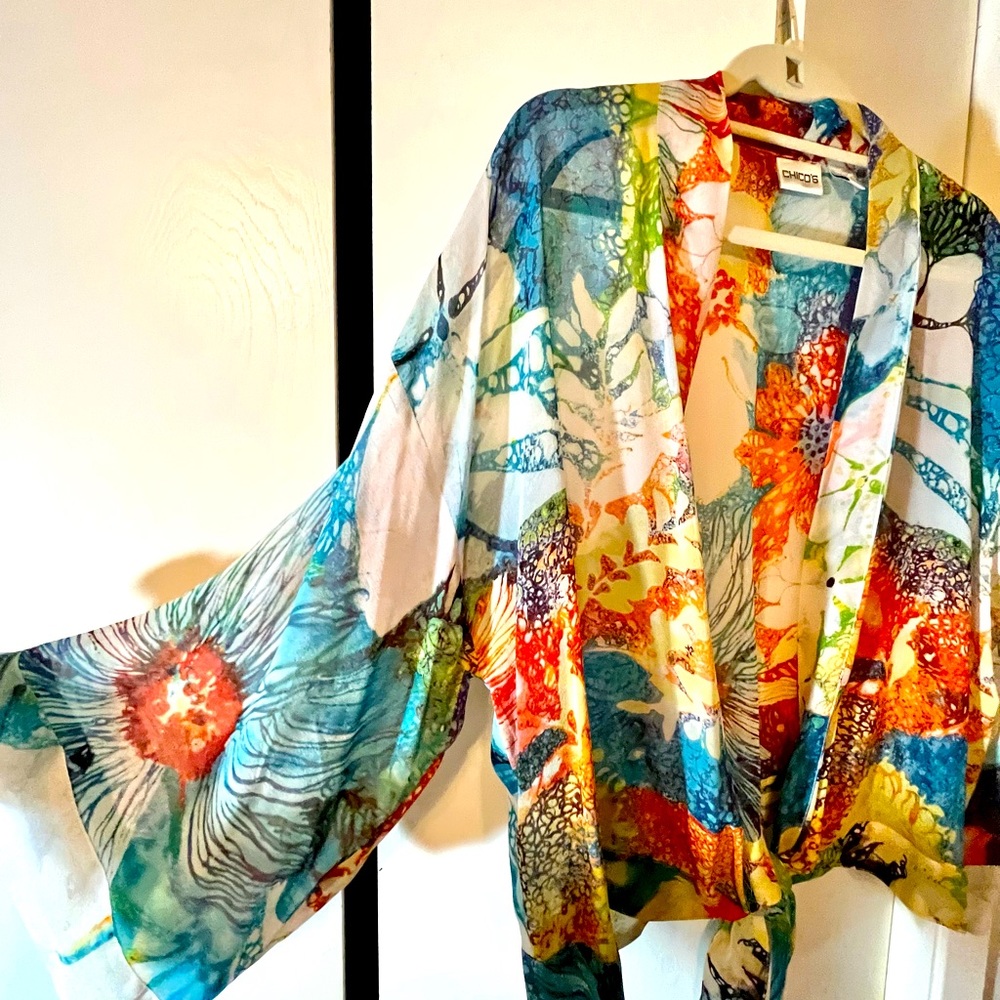 Chico’s 100% Silk Kimono Wrap